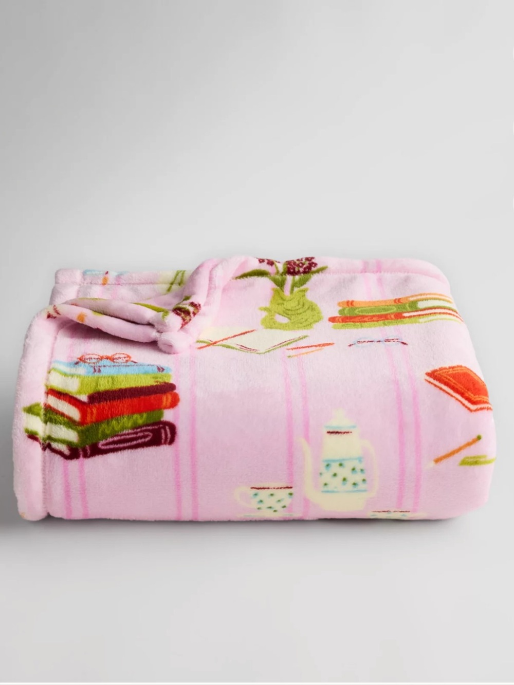 Cozy Book Club Soft Plush Throw Blanket Pink 5' x 6’ The Big One - Brand New